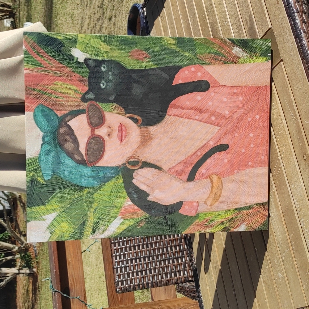 Cat lady picture 20"x 16"